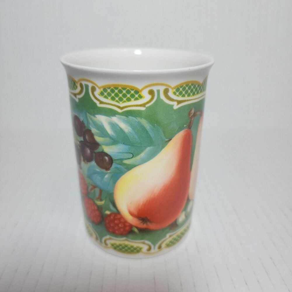 Roy Kirkham Fine Bone China Mug Berries Pear Fruit England White Multicolor-FLAW - Picture 3 of 7